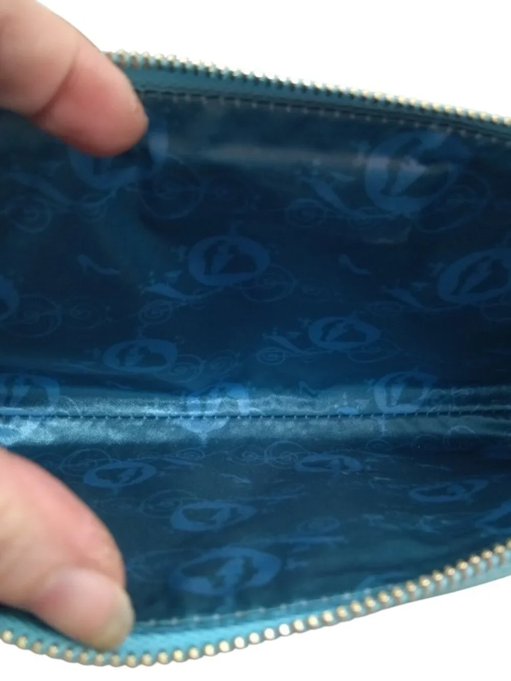 Disney Princess Cinderella X Sigma Makeup Bag Blue Sparkly Glitter Pouch